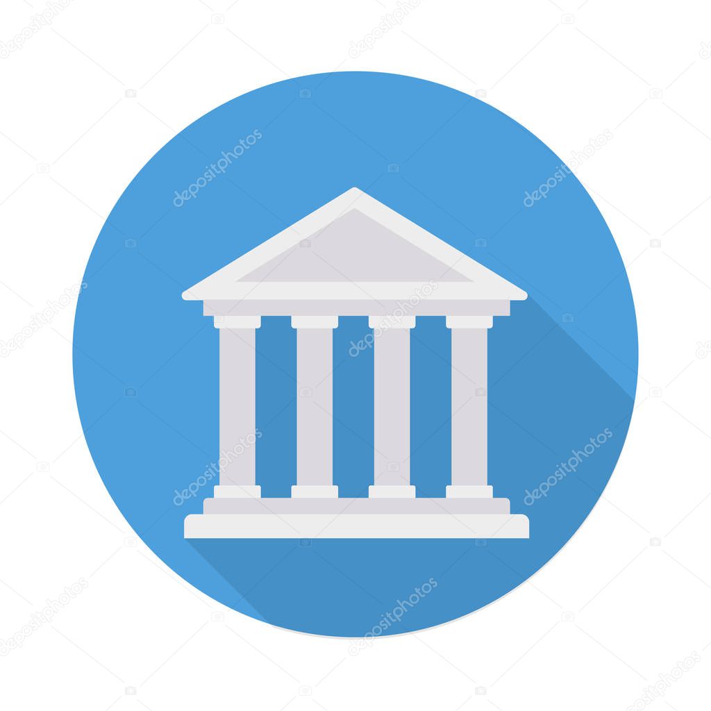 bank flat icon isolated on white background, vector, illustration, finance concept 
