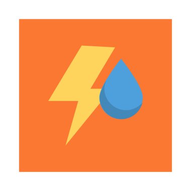 Enerji düz vektör simgesi