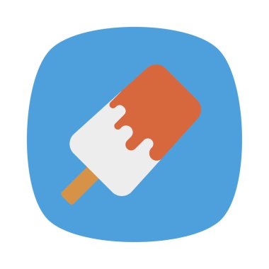 tatlı dondurma düz simgesi, vektör, illüstrasyon 