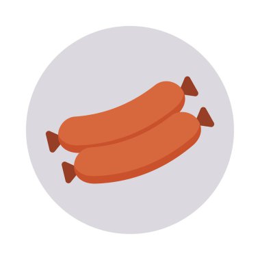 sosis yemek yemek vektör çizim 