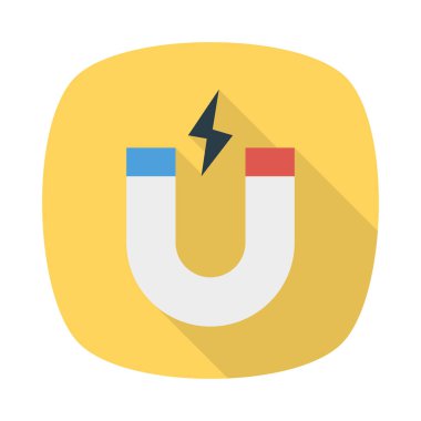 Mıknatıs çekmek güç beyaz arka plan, vektör, illüstrasyon izole düz simge