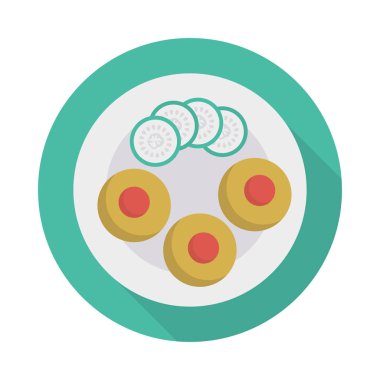 Renk gıda düz vektör simgesi
