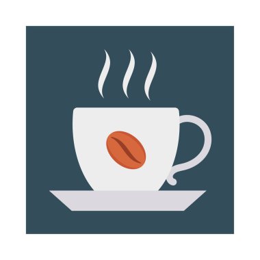 Kahve Kupası düz simgesi, vektör, illüstrasyon