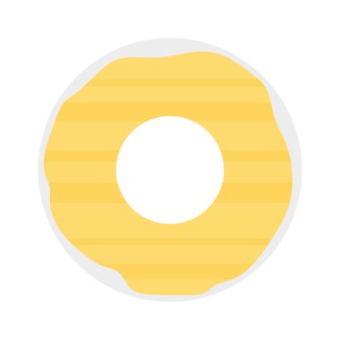 tatlı çörek düz simgesi, vektör, illüstrasyon