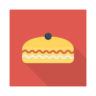 tatlı kek düz simgesi, vektör, illüstrasyon