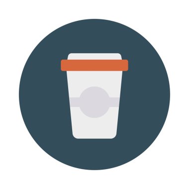 Kahve Kupası düz simgesi, vektör, illüstrasyon