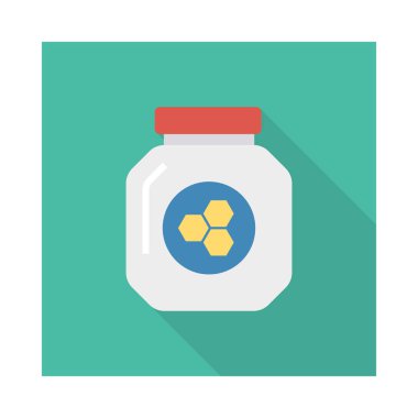 bal kavanozu düz simgesi, vektör, illüstrasyon