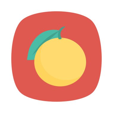 turuncu meyve düz simgesi, vektör, illüstrasyon