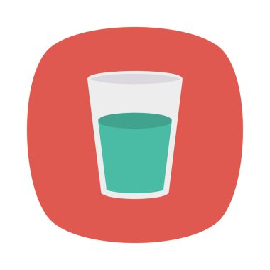 soda düz simgesi, vektör, illüstrasyon ile cam