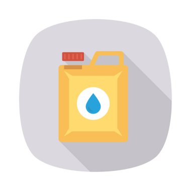 bidon benzin düz simgesi, vektör, illüstrasyon