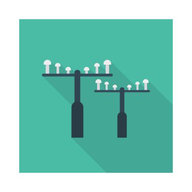 elektrik direkleri düz simgesi beyaz arka plan, vektör, illüstrasyon izole