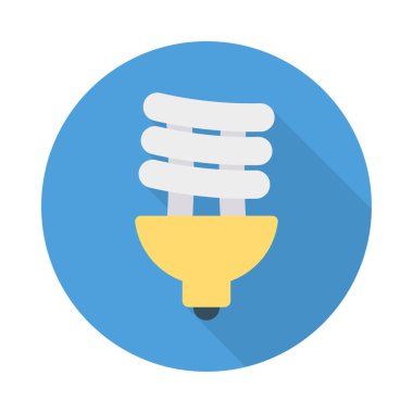 enerji tasarruflu ampul düz simgesi, vektör, illüstrasyon