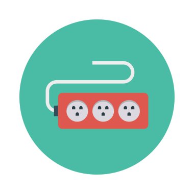 uzatma kablosu düz simgesi, vektör, illüstrasyon