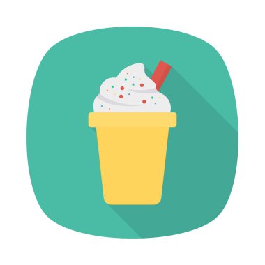 tatlı dondurma düz simgesi, vektör, illüstrasyon 