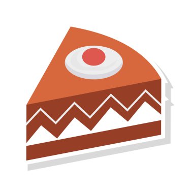 tatlı kek düz simgesi, vektör, illüstrasyon