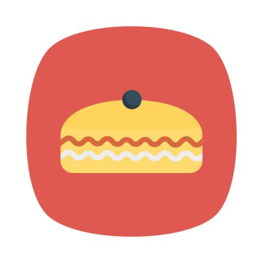 tatlı kek düz simgesi, vektör, illüstrasyon