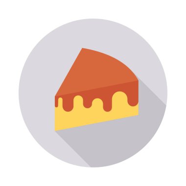 tatlı kek düz simgesi, vektör, illüstrasyon