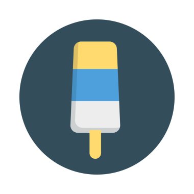 tatlı dondurma düz simgesi, vektör, illüstrasyon 