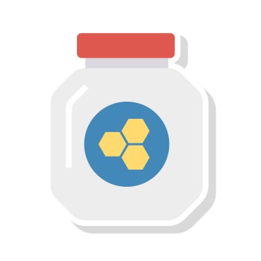 bal kavanozu düz simgesi, vektör, illüstrasyon