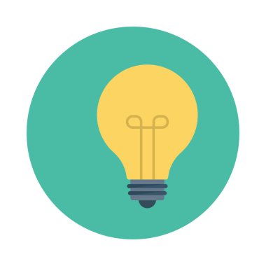 ampul düz simgesi, vektör, illüstrasyon