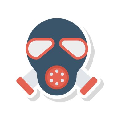 Solunum maskesi düz simgesi beyaz arka plan, vektör, illüstrasyon izole    