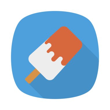 tatlı dondurma düz simgesi, vektör, illüstrasyon 