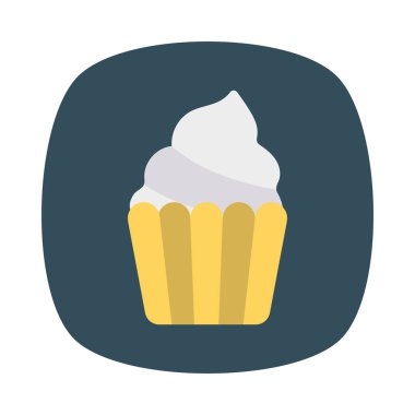 tatlı çöreğim düz simgesi, vektör, illüstrasyon 