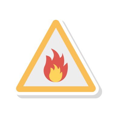 Beyaz arka plan, vektör, illüstrasyon izole işareti düz simgesi alev ateş