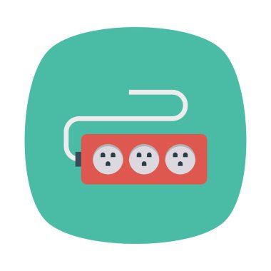 uzatma kablosu düz simgesi, vektör, illüstrasyon