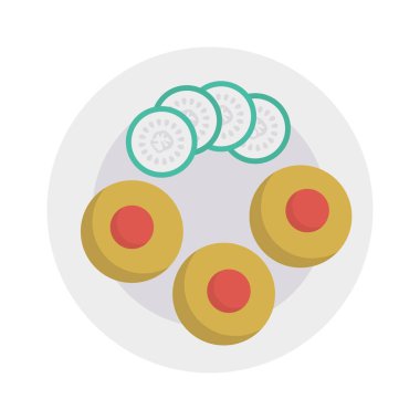 Renk gıda düz vektör simgesi