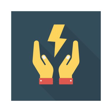 Enerji düz vektör simgesi