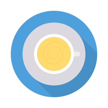 Kahve Kupası düz simgesi, vektör, illüstrasyon