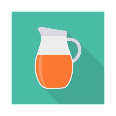 sürahi suyu düz simgesi, vektör, illüstrasyon