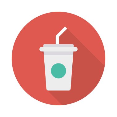 gazoz Kupası düz simgesi, vektör, illüstrasyon