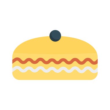 tatlı kek düz simgesi, vektör, illüstrasyon