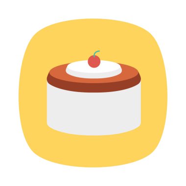tatlı kek düz simgesi, vektör, illüstrasyon