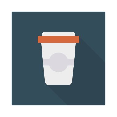 Kahve Kupası düz simgesi, vektör, illüstrasyon