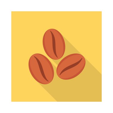 kahve çekirdekleri düz simgesi, vektör, illüstrasyon