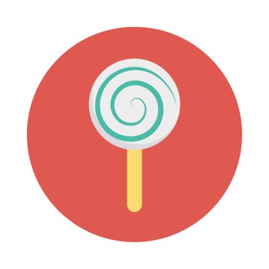 lolipop şeker düz simgesi, vektör, illüstrasyon
