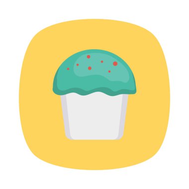 tatlı çöreğim düz simgesi, vektör, illüstrasyon 