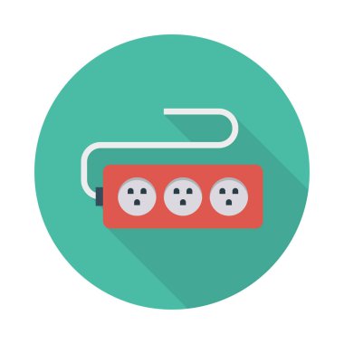 uzatma kablosu düz simgesi, vektör, illüstrasyon