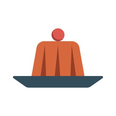 tatlı pasta plaka düz simgesi, vektör, illüstrasyon