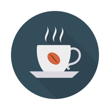 Kahve Kupası düz simgesi, vektör, illüstrasyon