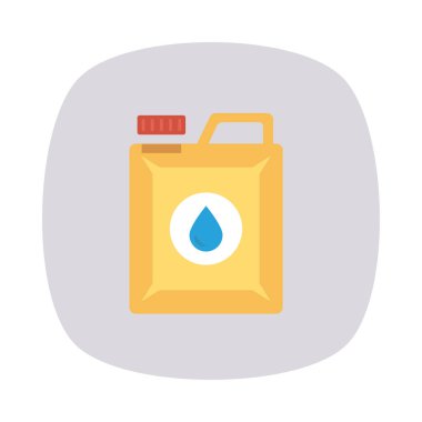 bidon benzin düz simgesi, vektör, illüstrasyon