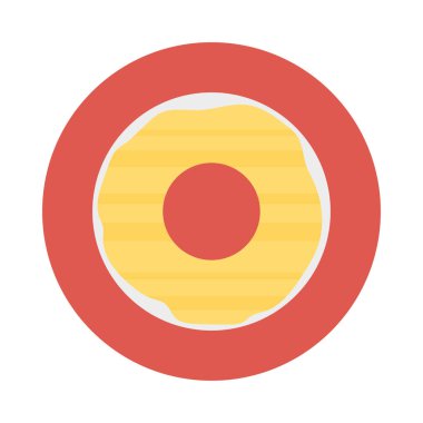 tatlı çörek düz simgesi, vektör, illüstrasyon