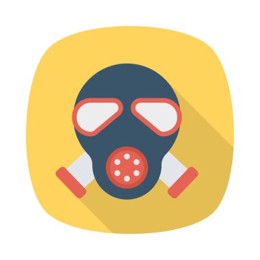 Solunum maskesi düz simgesi beyaz arka plan, vektör, illüstrasyon izole    