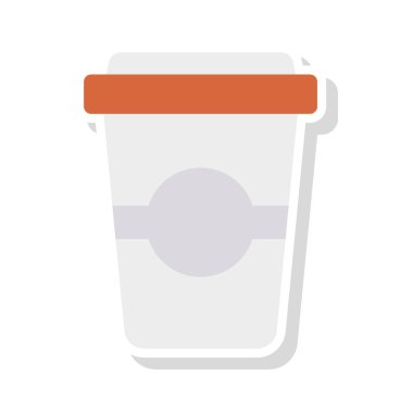 Kahve Kupası düz simgesi, vektör, illüstrasyon