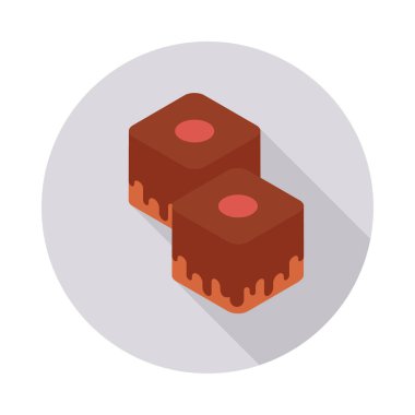 tatlı kek düz simgesi, vektör, illüstrasyon