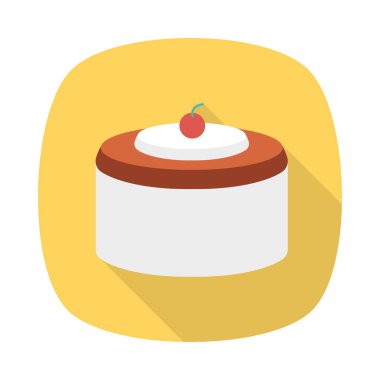 tatlı kek düz simgesi, vektör, illüstrasyon