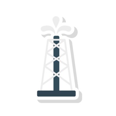 petrol sondaj platformu düz simgesi izole beyaz arka plan, vektör, illüstrasyon, endüstri kavramı 